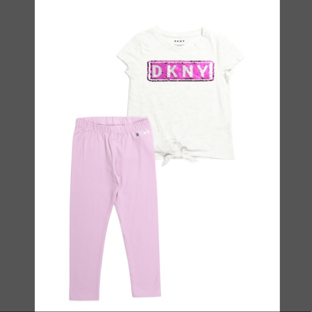 DKNY 2 piece flip sequin leggings set